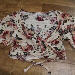 Floral wrap blouse